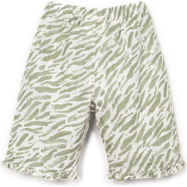 Woven Animal Print Pants, Olive