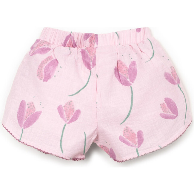 Tulip Print Woven Shorts, Lilac