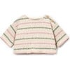 Textured Striped Quarter Sleeve Sweater, Multicolor - Sweaters - 1 - thumbnail