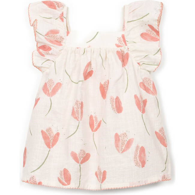 Tulip Print Woven Dress, Ivory