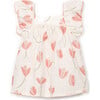 Tulip Print Woven Dress, Ivory - Dresses - 1 - thumbnail