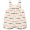 Textured Striped Short Romper, Multicolor - Rompers - 1 - thumbnail