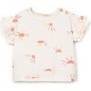 Sun Print Flutter Sleeve T-Shirt, Cream - T-Shirts - 1 - thumbnail