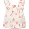 Tulip Print Woven Dress, Ivory - Dresses - 2 - thumbnail