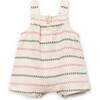 Textured Striped Short Romper, Multicolor - Rompers - 2 - thumbnail