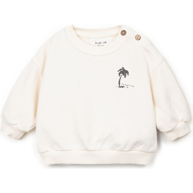 Palmtree Print Sweatshirt, Ivory