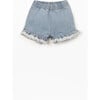 Frayed Hem Denim Shorts, Blue - Shorts - 1 - thumbnail