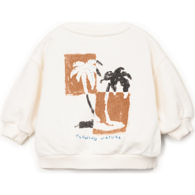 Palmtree Print Sweatshirt, Ivory