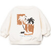 Palmtree Print Sweatshirt, Ivory - Sweaters - 2