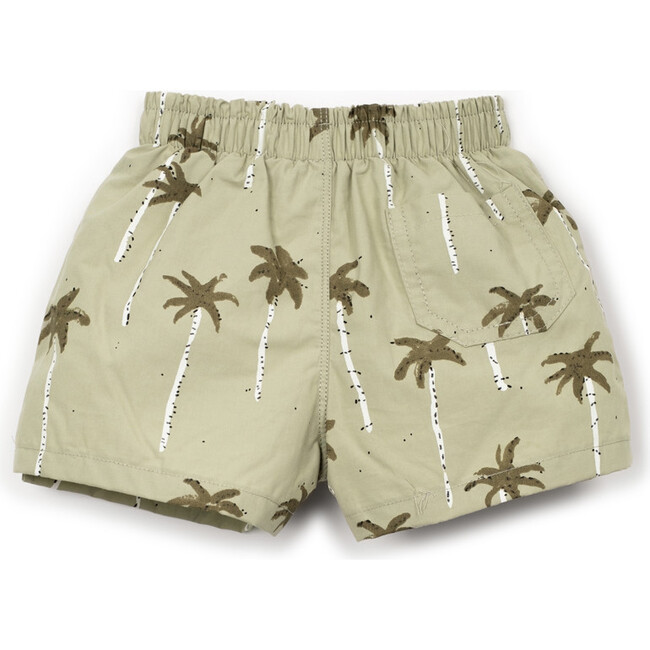 Palmtree Print Swim Shorts, Beige