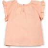 Flutter Sleeve Woven Tunic, Peach - Blouses - 2 - thumbnail