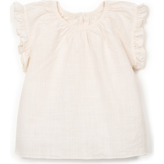 Flutter Sleeve Woven Tunic, Ivory