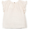 Flutter Sleeve Woven Tunic, Ivory - Blouses - 2