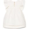 Flutter Sleeve Linen Dress, Ivory - Dresses - 2 - thumbnail
