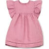 Flutter Sleeve Linen Dress, Bubblegum - Dresses - 1 - thumbnail