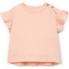 Flutter Sleeve Jersey T-Shirt, Peach - T-Shirts - 1 - thumbnail