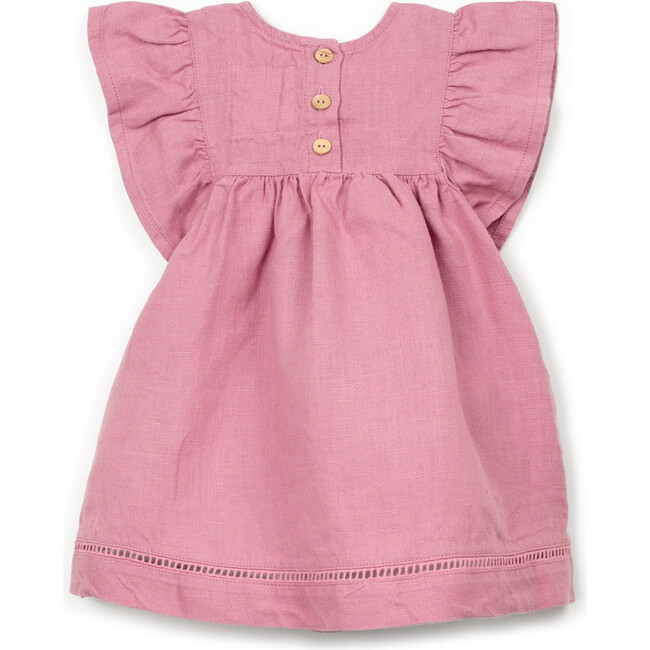 Flutter Sleeve Linen Dress, Bubblegum