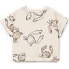 Crab Print Jersey T-Shirt, Beige - T-Shirts - 2 - thumbnail