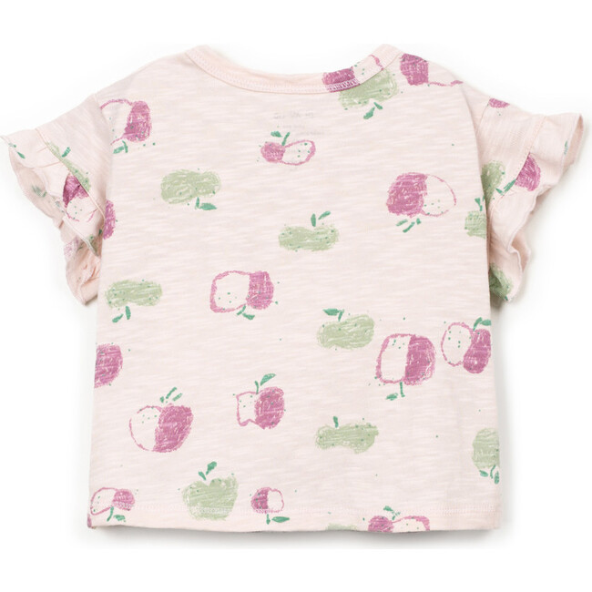 Apple Print Flutter Sleeve T-Shirt, Multicolor