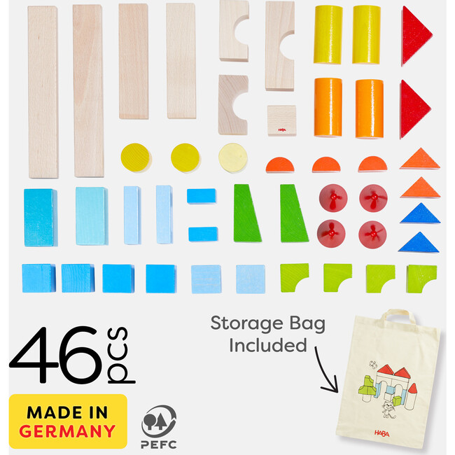 Colored Building Blocks 46 Pc Set