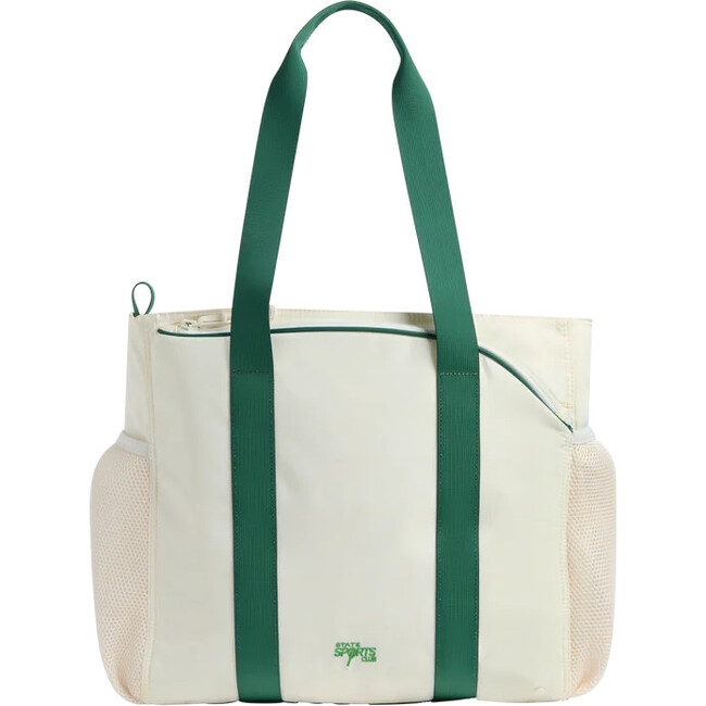 Riley Tennis Bag, Ivory/Green