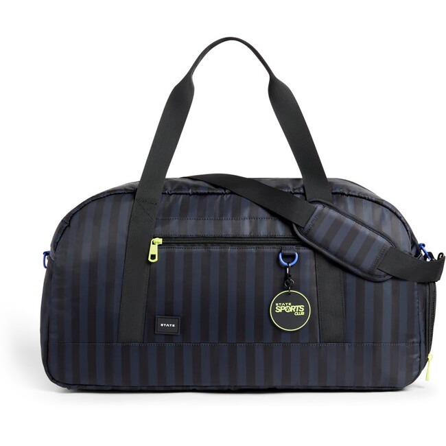 Fenway Sports Duffle, Black Grey Striped