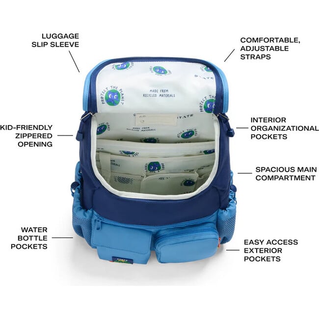 Charlie Rucksack, Green/Blue/Orange - Backpacks - 3