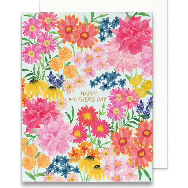 Bright Wildflowers Mother's Day Greeting Card, Gold Foil