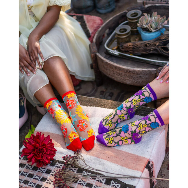 Garden Party Sheer Floral Socks Bundle