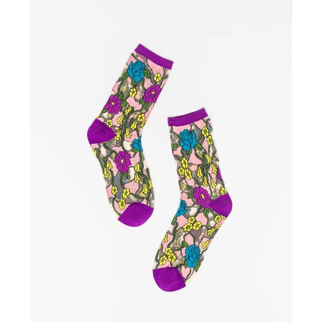 Garden Party Sheer Floral Socks Bundle - Socks - 3