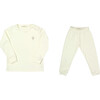 Pima Cotton Pajama Set, Cream - Pajamas - 1 - thumbnail