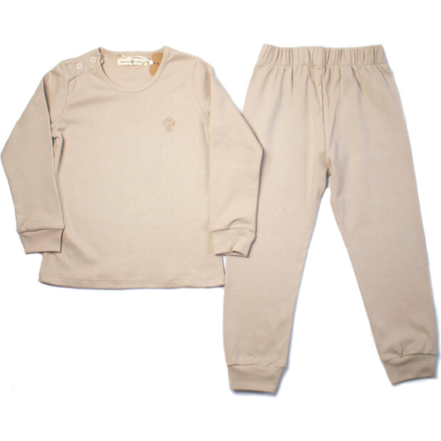 Pima Cotton Pajama Set, Beige