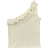One-Shoulder Ribbed Tank Off-White - Tank Tops - 1 - thumbnail
