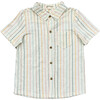 Boy's Collar Button Shirt Vintage Rainbow Stripe - Button Downs - 1 - thumbnail