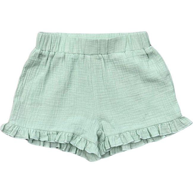 Ruffle Gauze Shorts Aqua Island