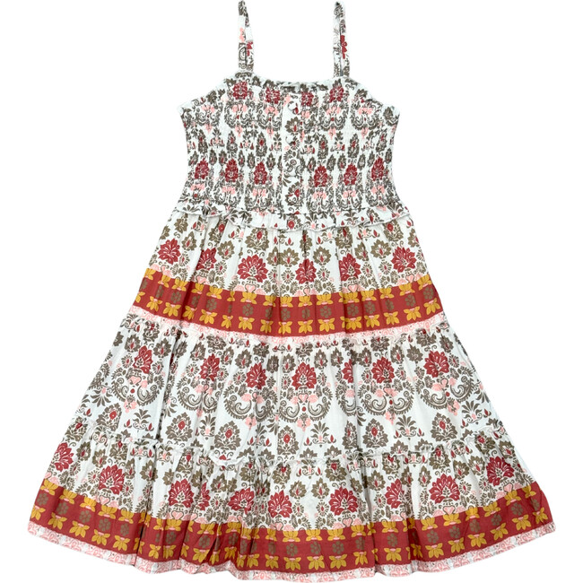 Smock Button Front Tiered Dress Francesca Border