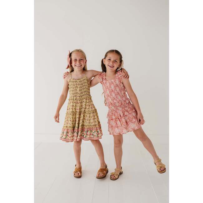 Smock Button Front Tiered Dress Francesca Border