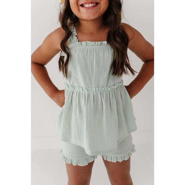 Ruffle Gauze Tank Aqua Island - Tank Tops - 3
