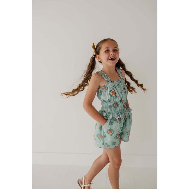 Ruffle Strap Shorts Romper Medallion Boho - Rompers - 3