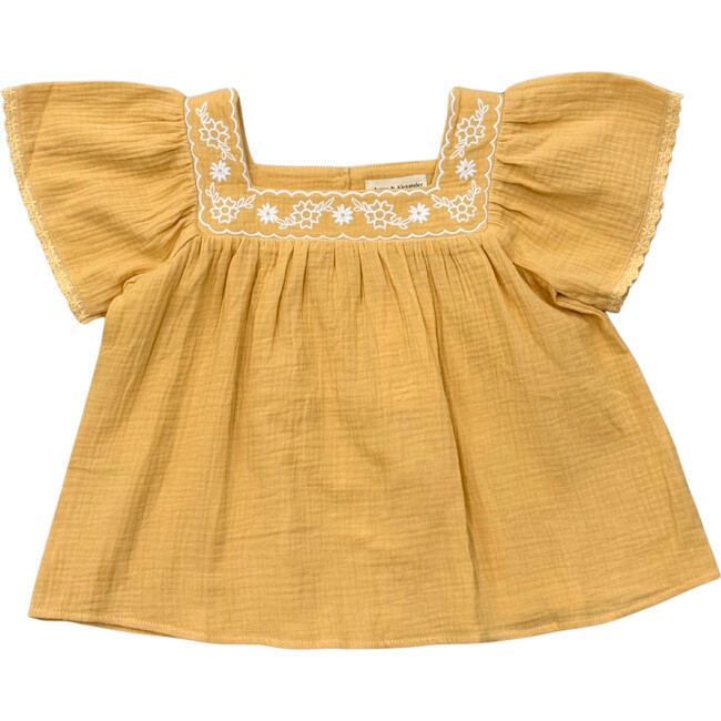 Square Neck Peasant Top Golden Sunshine