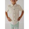 Boy's Collar Button Shirt Vintage Rainbow Stripe - Button Downs - 4