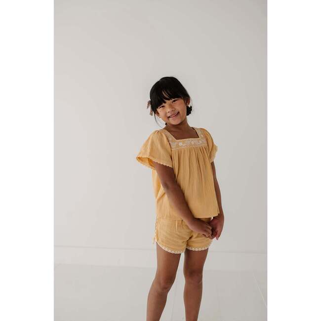 Square Neck Peasant Top Golden Sunshine