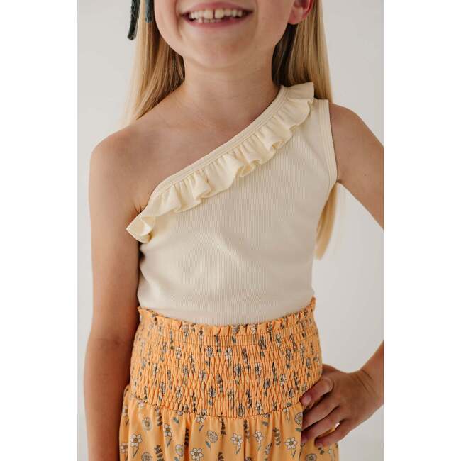 One-Shoulder Ribbed Tank Off-White - Tank Tops - 6