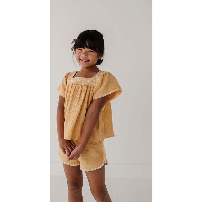Square Neck Peasant Top Golden Sunshine - Blouses - 3