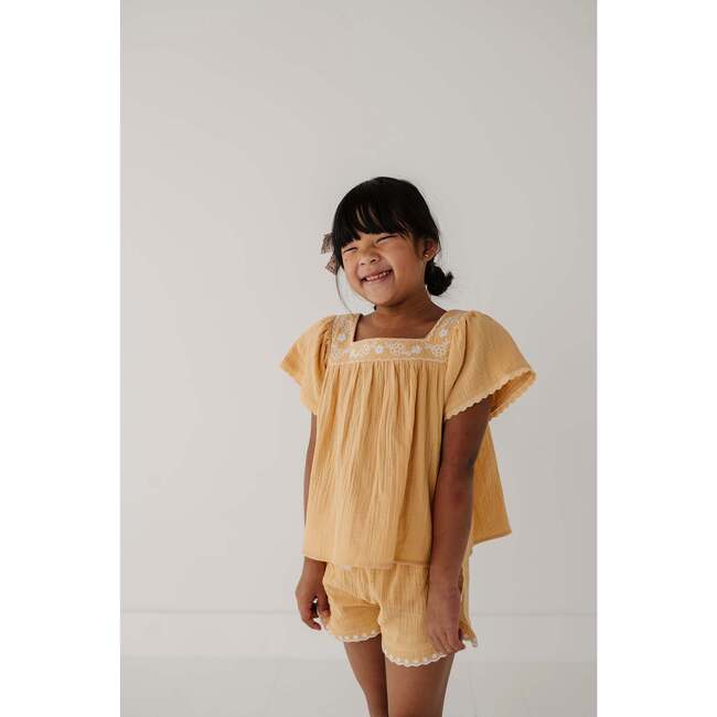 Square Neck Peasant Top Golden Sunshine - Blouses - 6