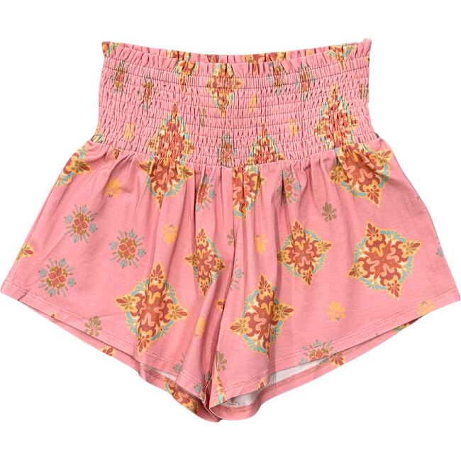 Girl's Flowy Short Medallion Boho Carnation Pink