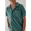 Boy's Terry Button Top Oil Blue Checkered - Button Downs - 3