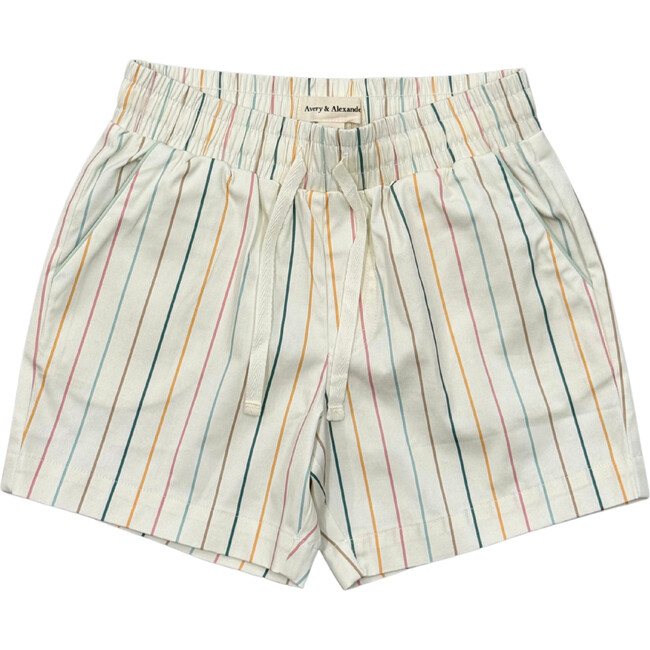 Boy's Twill Beach Shorts Vintage Rainbow Stripe