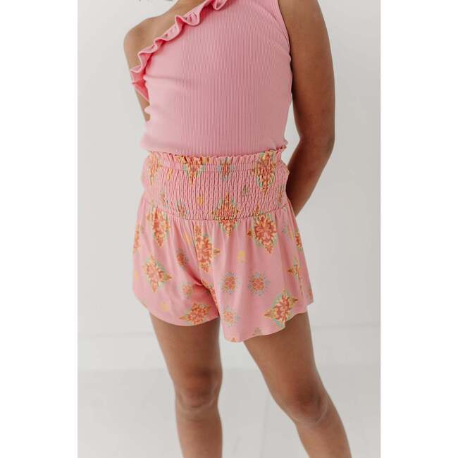Girl's Flowy Short Medallion Boho Carnation Pink - Shorts - 7
