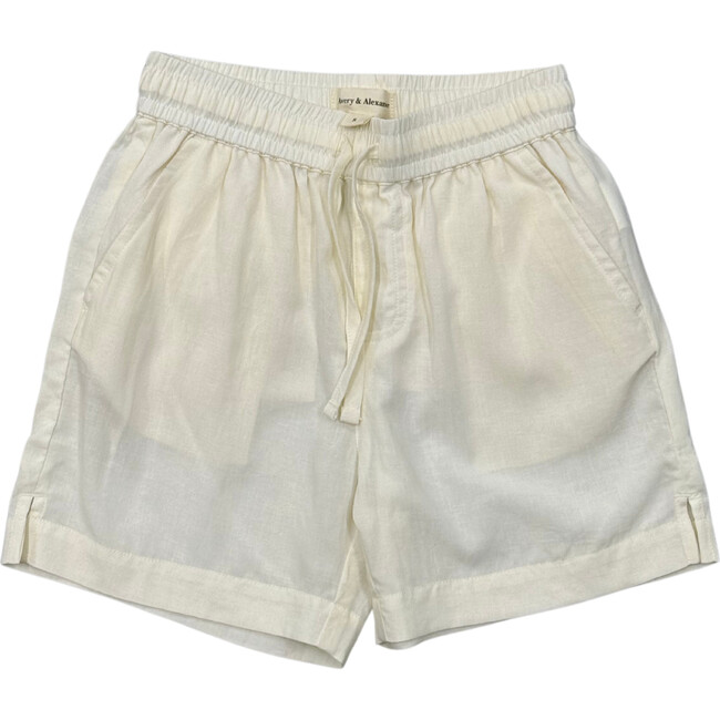 Boy's Drawstring Linen Shorts Coconut
